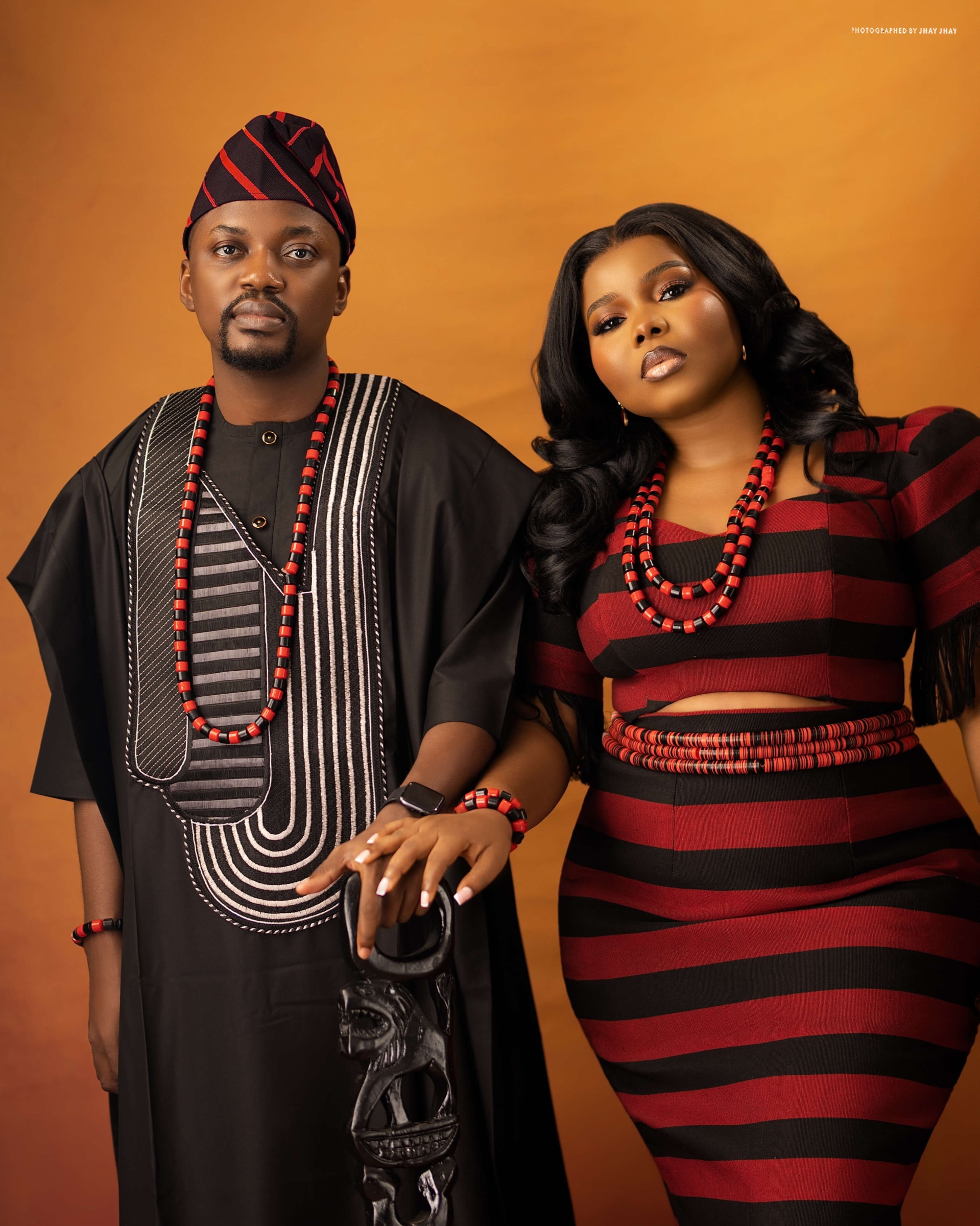 Ibukun and Ene in traditional attire