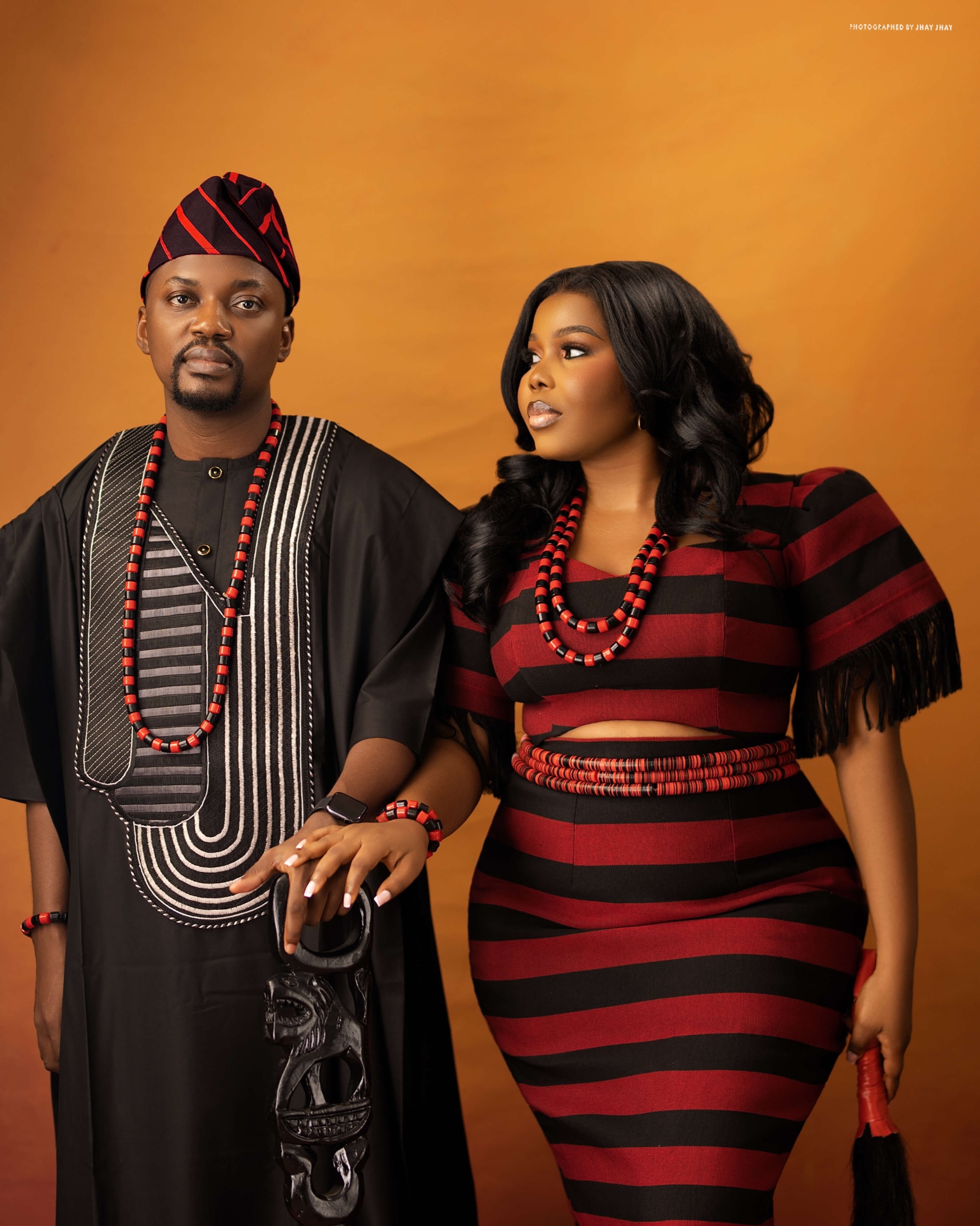 Ibukun and Ene in traditional attire