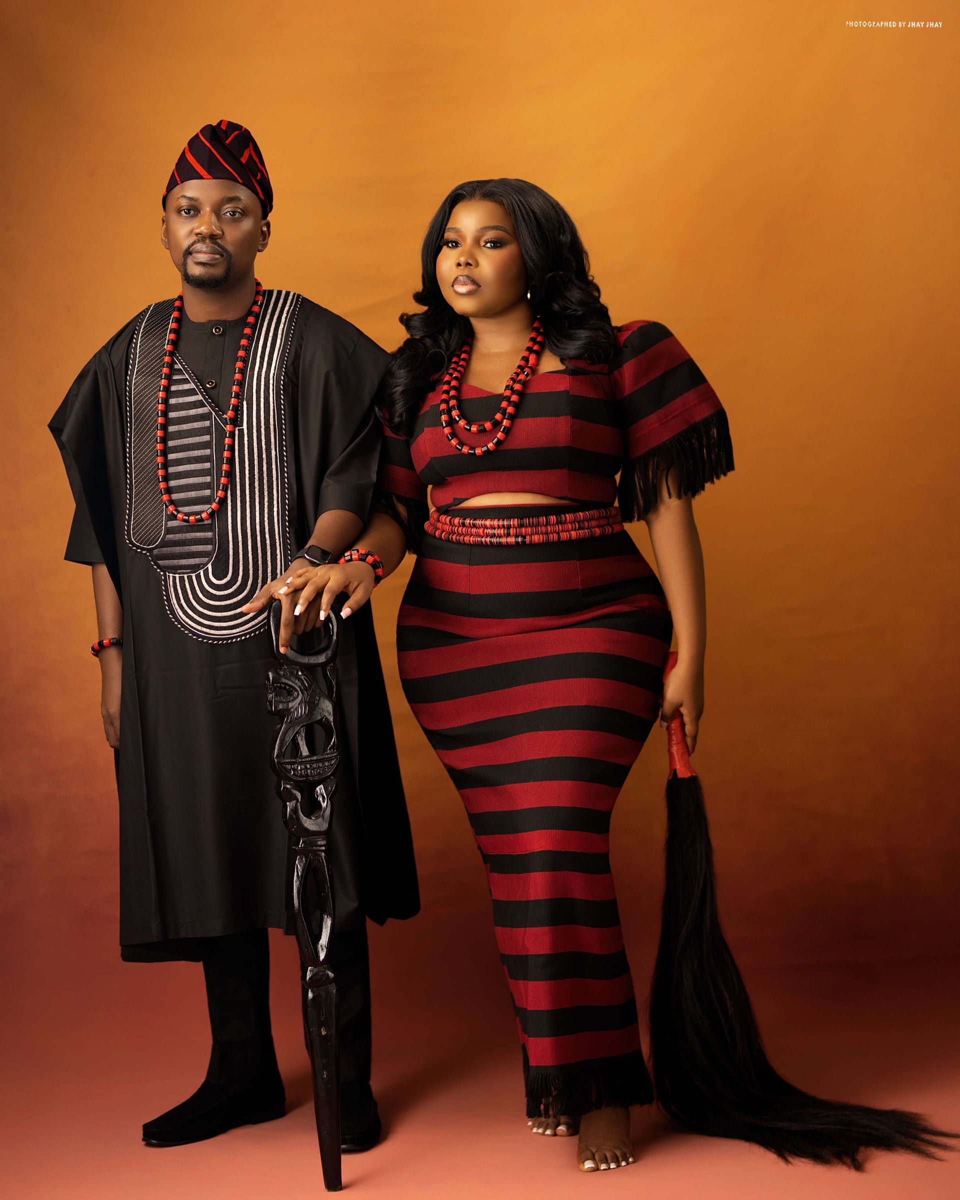 Ibukun and Ene in a traditional portrait
